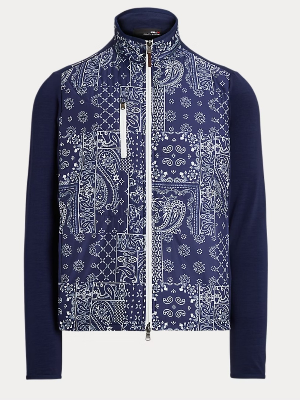 Ralph Lauren X nwt trendy golf bandana print blue white hybrid zip up jacket - Picture 8 of 8